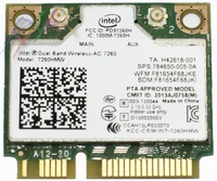 Адаптер WiFi Intel Dual Band Wireless-AC 7260 (Mini PCI-E half-size, B/G/N/AC, 867 Mbit/s, 2.4/5 Ghz) 7260HMW